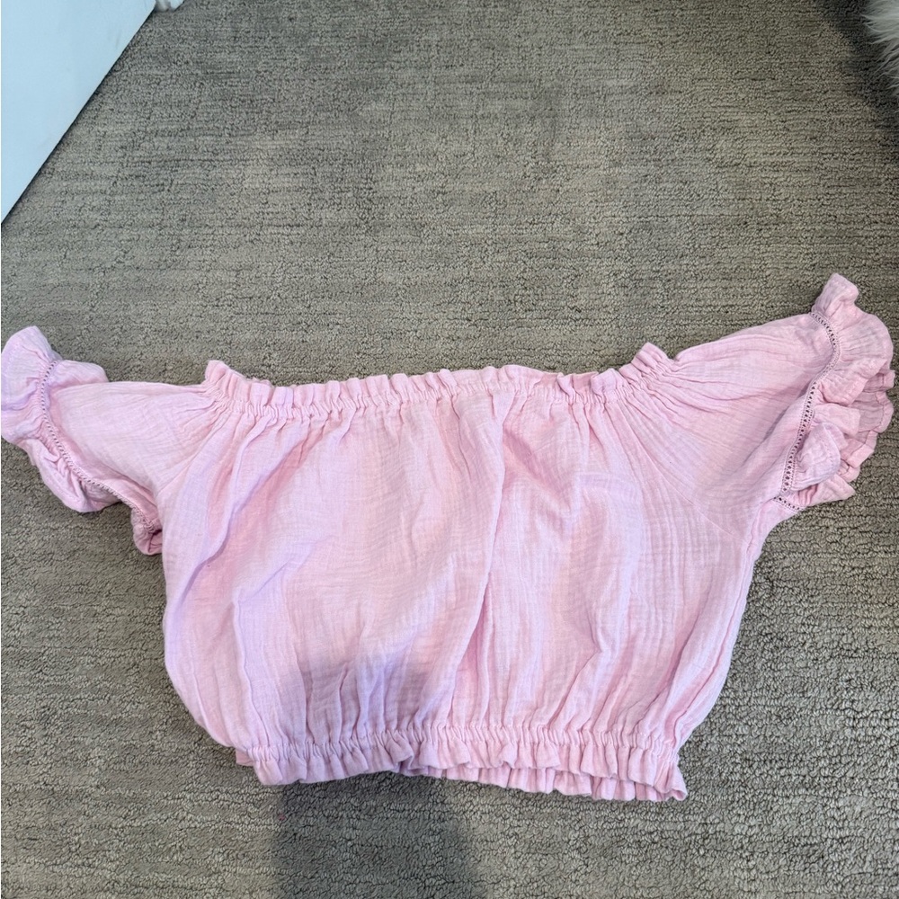 Ocean Drive Pink Off-Shoulder Top